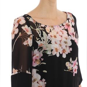 TWINSET Floral Sheer Top, Sz 42.